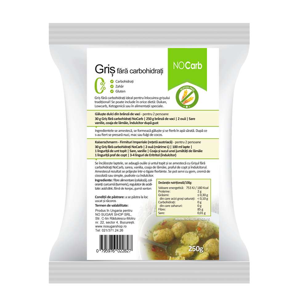 Gris fara carbohidrati, 250g, NoCarb