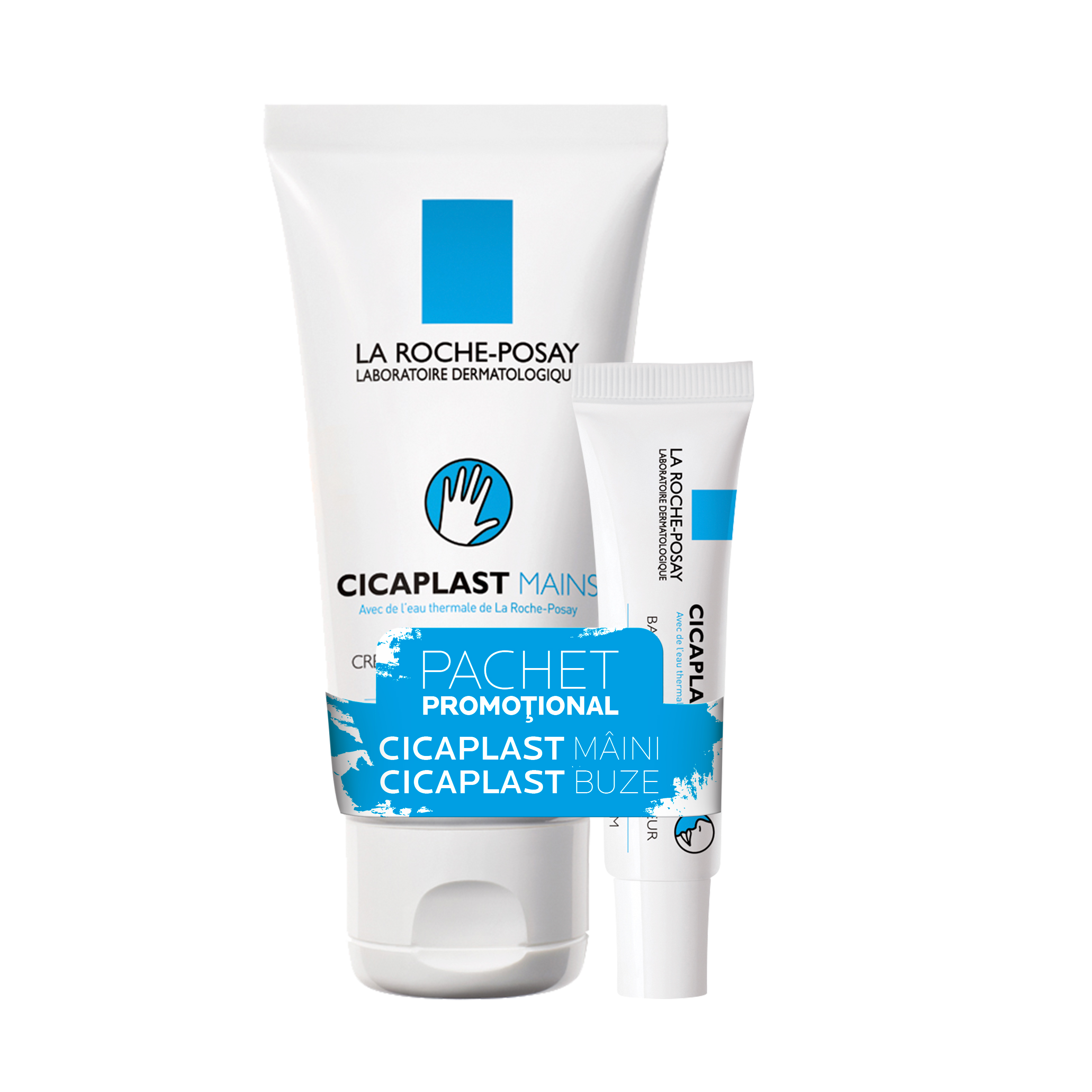 Pachet Cicaplast Crema de maini 50 ml si Cicaplast balsam de buze, 7.5 ml, La Roche Posay