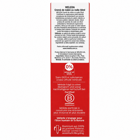Crema regeneranta de maini cu rodie, 50 ml, Weleda 807397