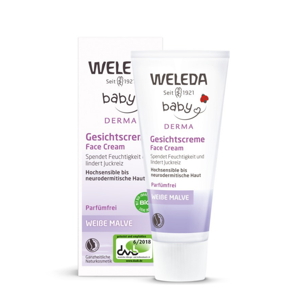 Crema de fata cu nalba alba Baby Derma, 50 ml, Weleda