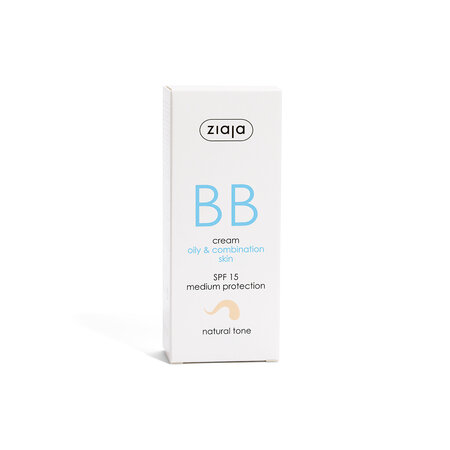 Crema BB cu SPF 15 nuanta natural pentru ten gras si mixt, 50 ml, Ziaja 694278