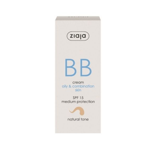 Crema BB cu SPF 15 nuanta natural pentru ten gras si mixt, 50 ml, Ziaja