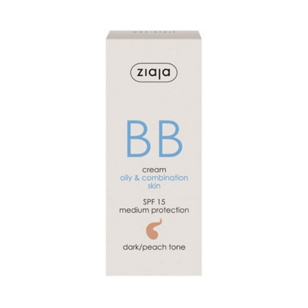 Crema BB pentru ten gras si mixt nuanta Dark, cu SPF 15, 50ml, Ziaja