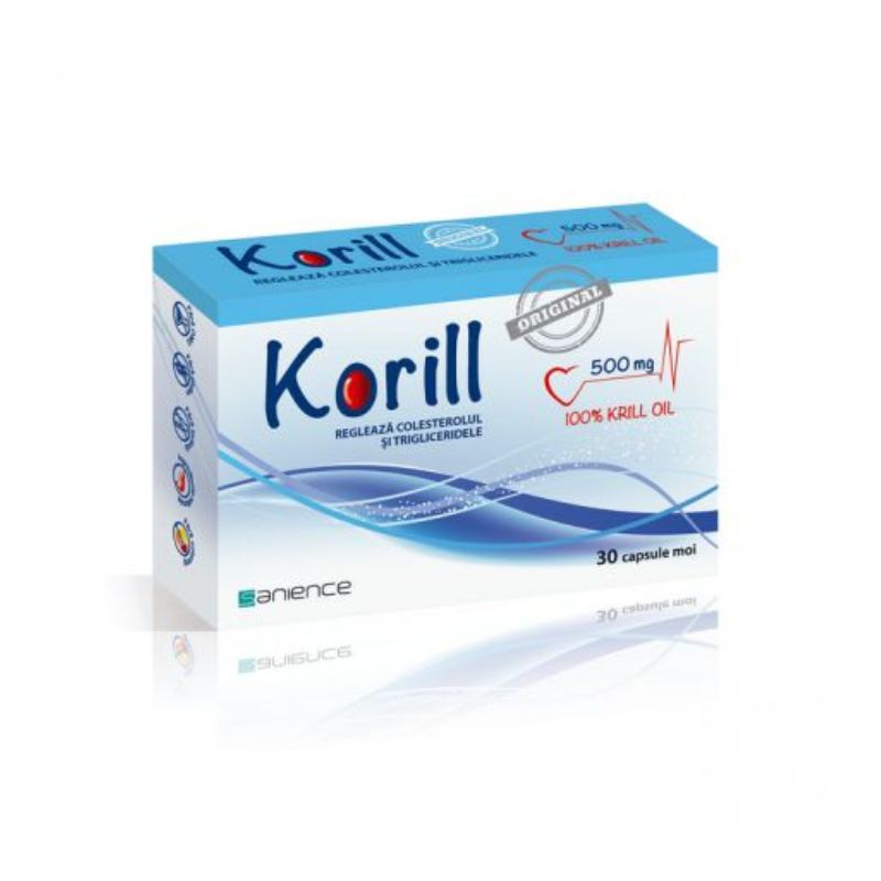 Korill ulei pur de krill 500 mg, 30 capsule, Sanience