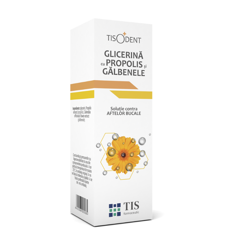 Glicerina cu propolis si galbenele, 25 ml, Tis Farmaceutic