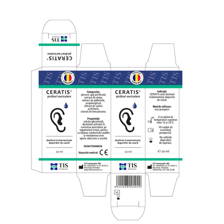 Ceratis picaturi auriculare, 20 ml, Tis Farmaceutic 823192