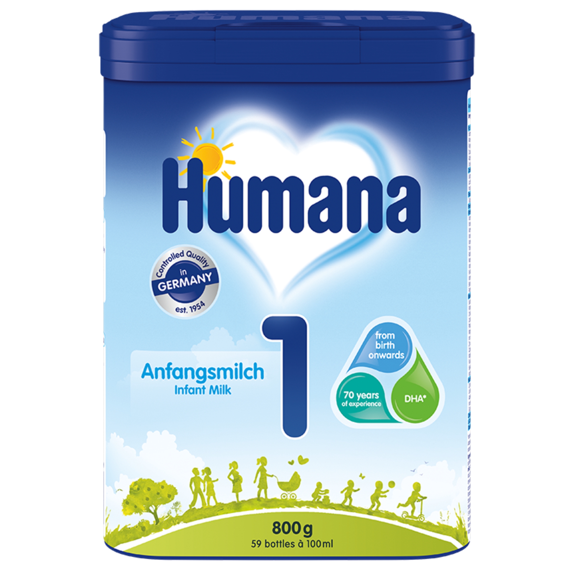 Formula de lapte de inceput 1, 0 luni+, 800 g, Humana