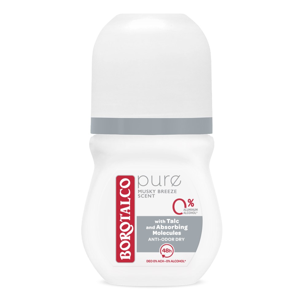 Deodorant roll-on Pure, 50 ml, Musky, Borotalco