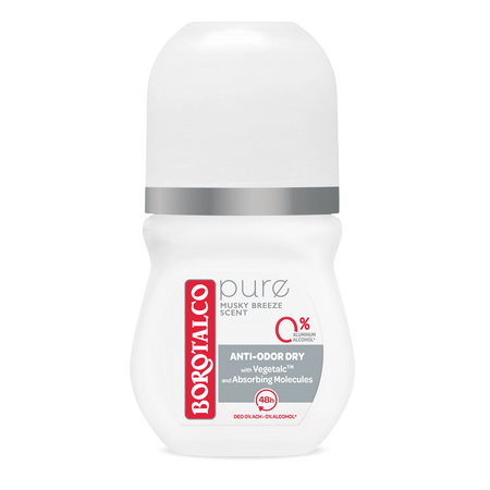 Deodorant roll-on Pure, 50 ml, Musky, Borotalco