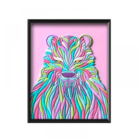 Set de pictura 3D din argila usoara Bear, 45x43cm, Oktoclay 493164