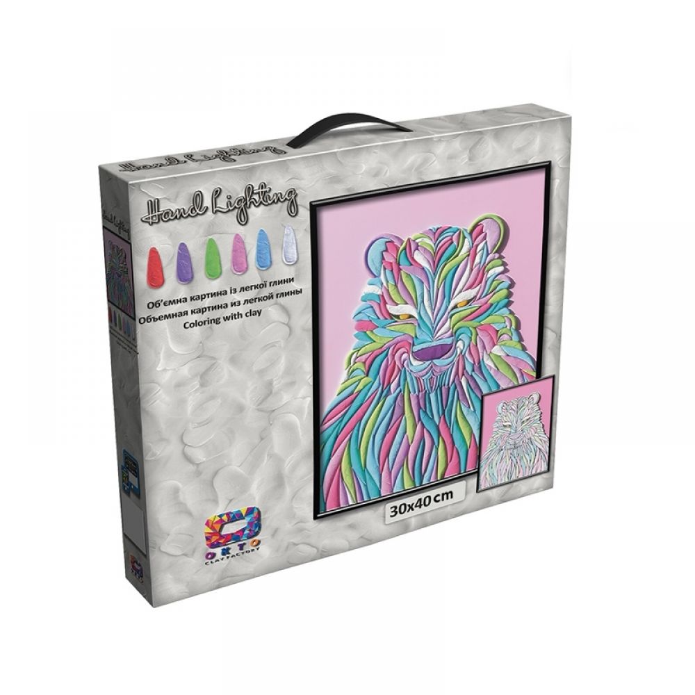 Set de pictura 3D din argila usoara Bear, 45x43cm, Oktoclay