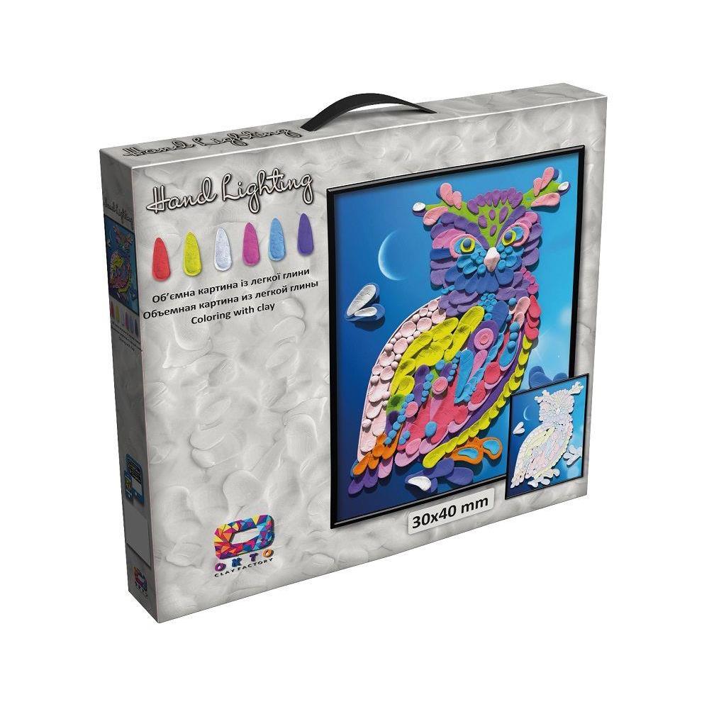 Set de pictura 3D din argila usoara Owl, 45x43cm, Oktoclay