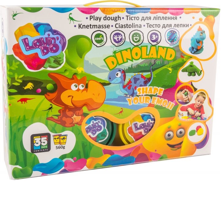 Set de modelat plastilina Lovin Do Dino Land, +3 ani, Oktoclay