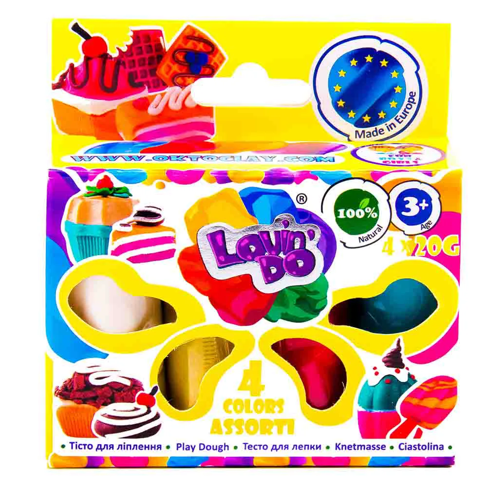 Set plastilina ecologica Lovin Do, 4 culori,80g, Okto