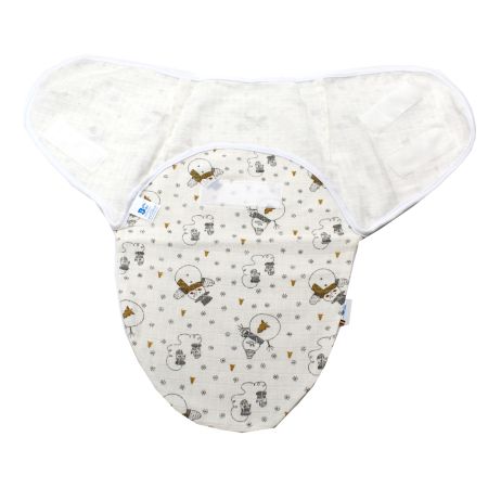 Set 2 bucati sistem de infasare muselina flausata, 0 - 3 luni, Baltic Bebe 610671