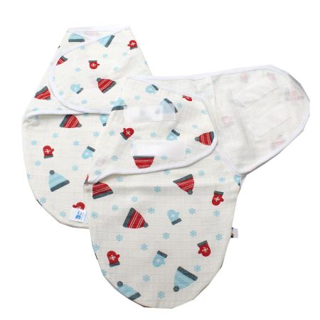 Set 2 bucati sistem de infasare muselina flausata, Caciulita, 3-6 luni, 2 bucati, Baltic Bebe 493355