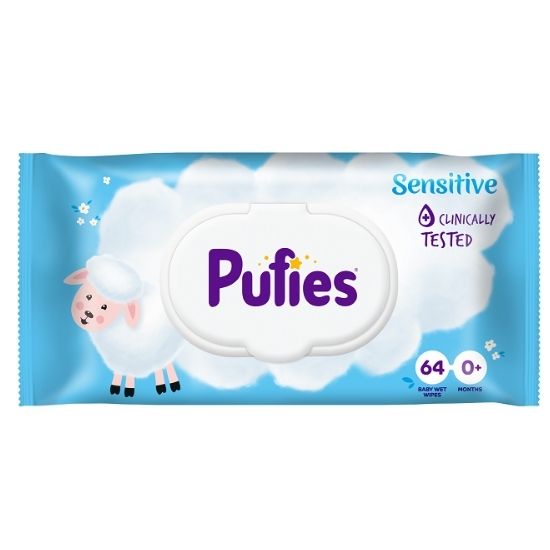 Servetele umede pentru bebelusi Sensitive, 64 bucati, Pufies 