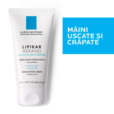 Crema reparatoare pentru maini foarte uscate Lipikar Xerand, 50 ml, La Roche Posay 508632
