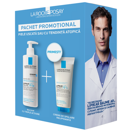 Pachet Crema de spalare anti-iritatii Syndet AP+, 200 ml + Balsam Lipikar Baume AP+M
