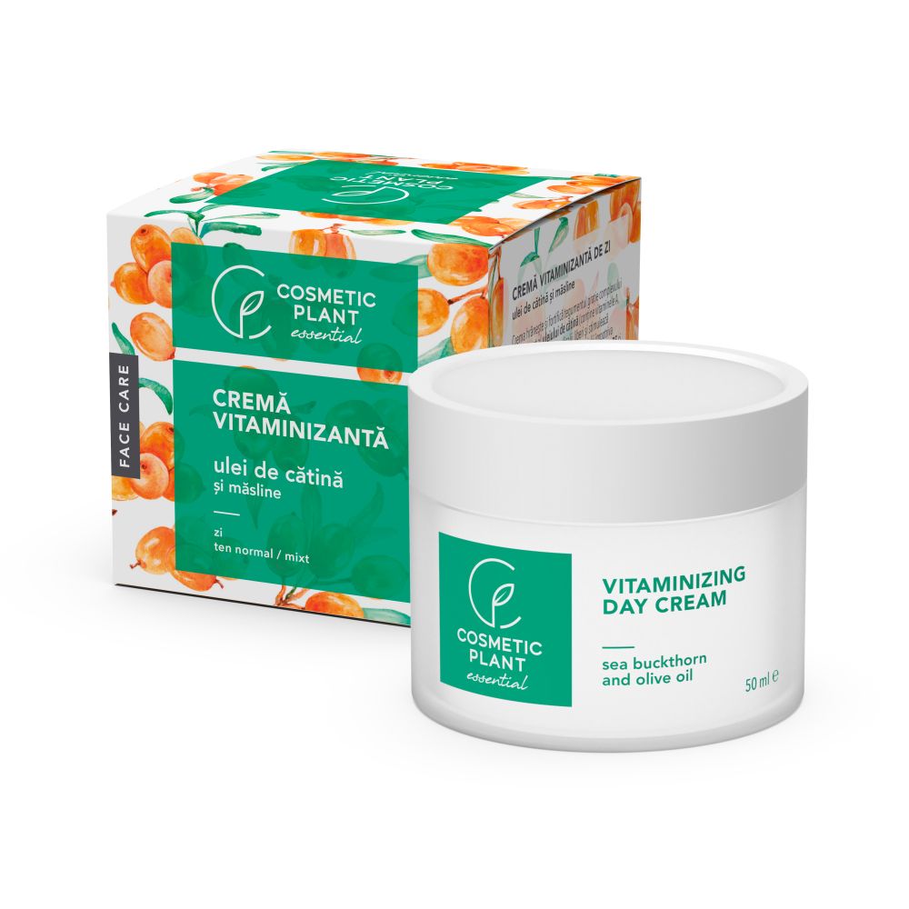 Crema vitaminizanta de zi cu ulei de catina si masline Face Care, 50 ml, Cosmetic Plant