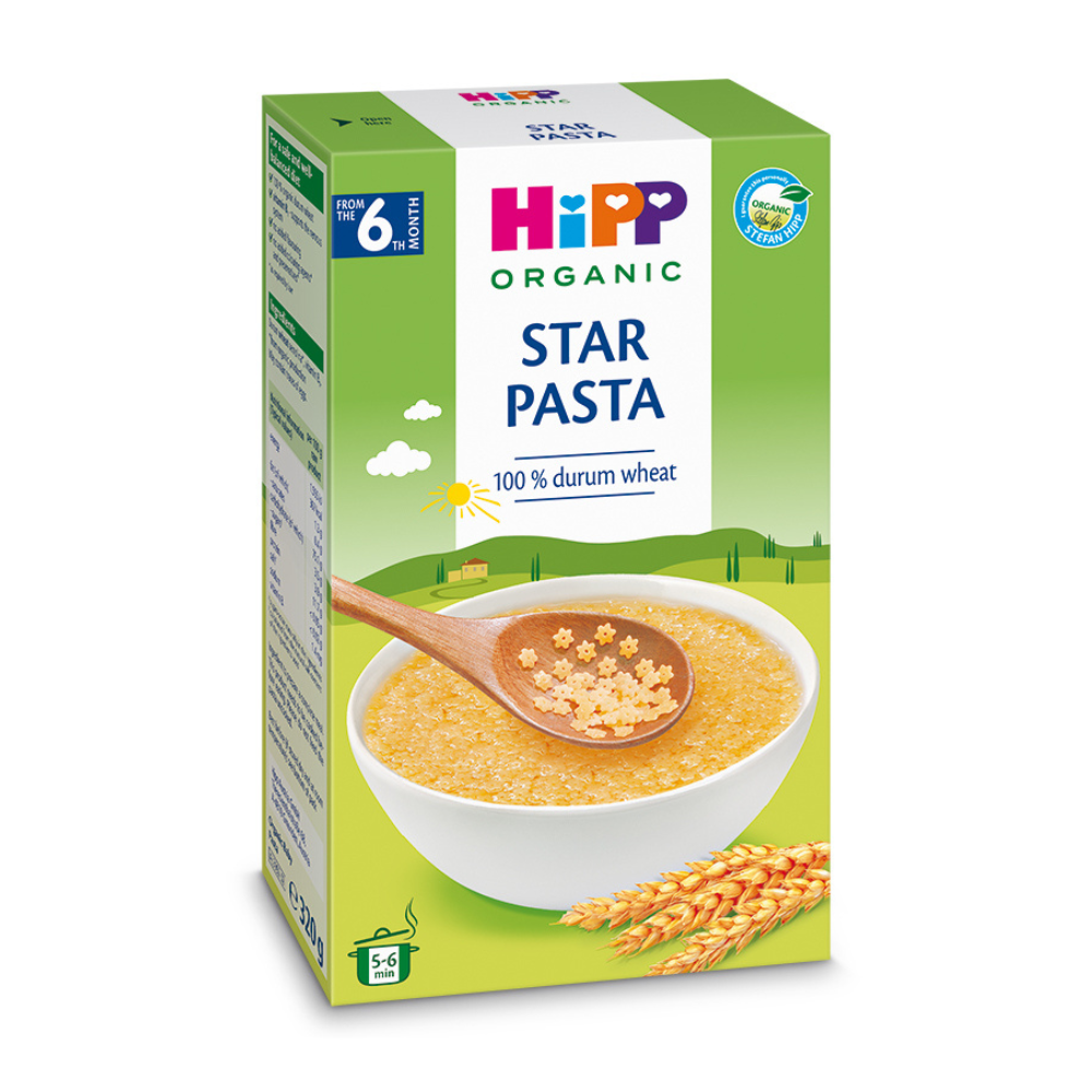 Paste Bio pentru copii Star Pasta, +6 luni, 320 g, Hipp