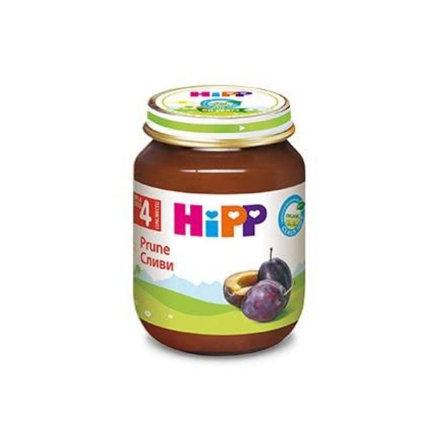 Piure de prune, +4 luni, 125 g, Hipp