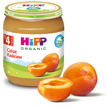 Piure din caise, +4 luni, 125 g, Hipp 493808