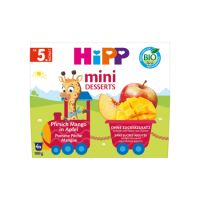 Gustare Bio cu mere si piersici, +4 luni, 4x100 g, Hipp