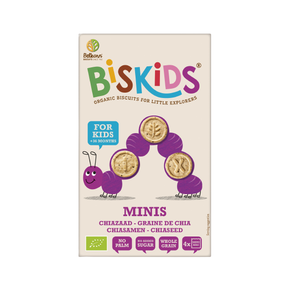 Biscuiti Bio cu seminte de chia Biskids, 120 gr, Belkorn