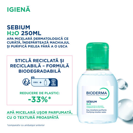 Apa micelara pentru ten gras Sebium, 100 ml, Bioderma 794194