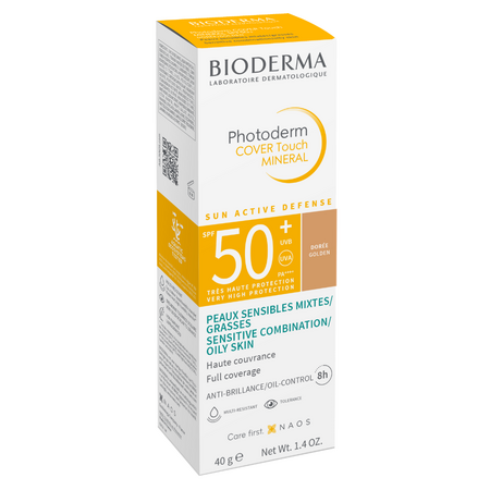 Fluid cu SPF50+ Photoderm Cover Touch Mineral, Golden, 40 g, Bioderma 625444