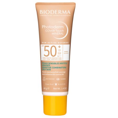 Fluid cu SPF50+ Photoderm Cover Touch Mineral, 40 g, Golden, Bioderma