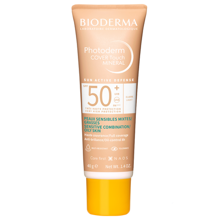 Fluid cu SPF50+ Photoderm Cover Touch Mineral, 40 g, Claire, Bioderma
