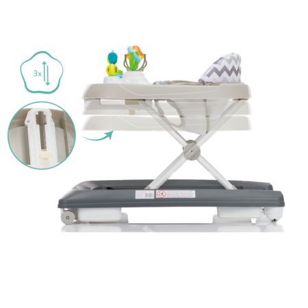 Premergator cu jucarie, Grey Zig Zag, 6 luni+, Fillikid 764034