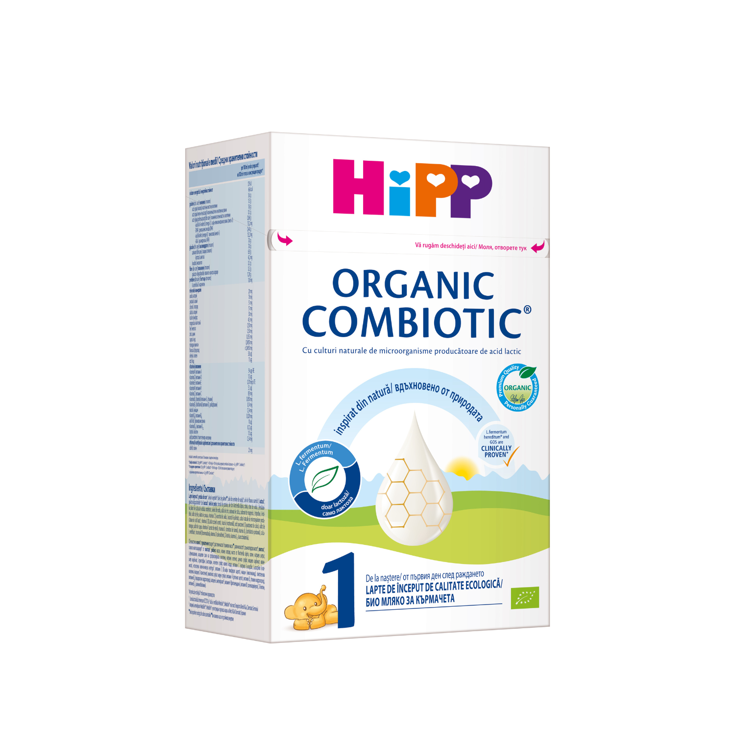 Lapte praf Bio formula de inceput Organic Combiotic 1, 0 luni, 800 g, Hipp