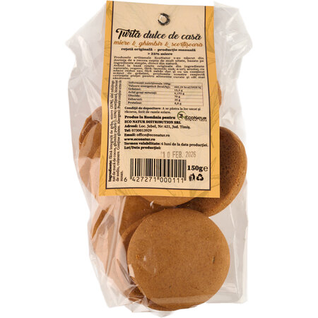 Turta dulce artizanala cu miere si ghimbir, 150 gr, EcoNatur 766667