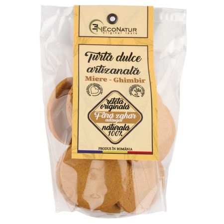 Turta dulce artizanala cu miere si ghimbir, 150 gr, EcoNatur