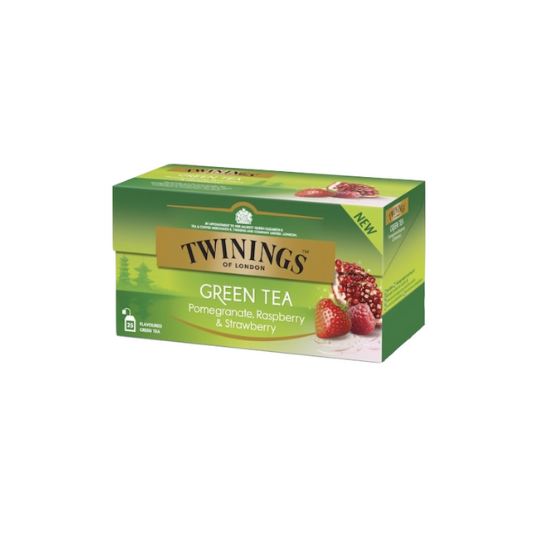 Ceai verde cu aroma de rodie, zmeura si capsuni, 25 plicuri, Twinings      