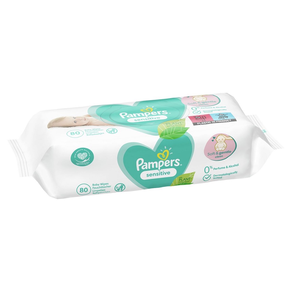 Servetele umede Sensitive, 80 buc, Pampers