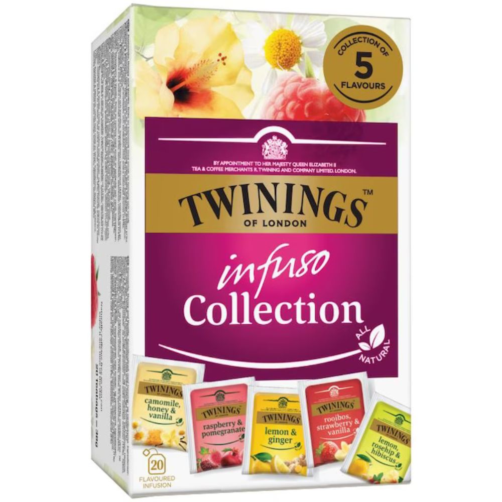 Ceai Infuzie Mix cu 5 gusturi de fructe si plante, 20 plicuri, Twinings   