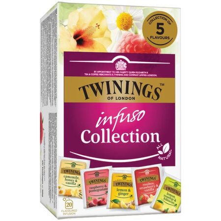 Ceai Infuzie Mix cu 5 gusturi de fructe si plante, 20 plicuri, Twinings   