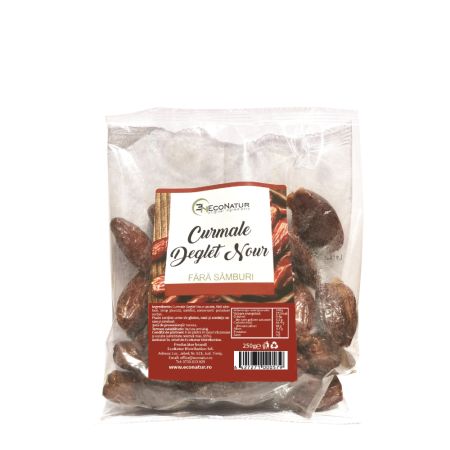 Curmale fara samburi Deglet Nour, 250 g, Econatur