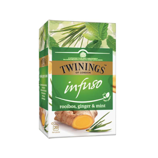 Ceai Infuzie cu aroma de rooibos, ghimbir si menta, 20 plicuri, Twinings  