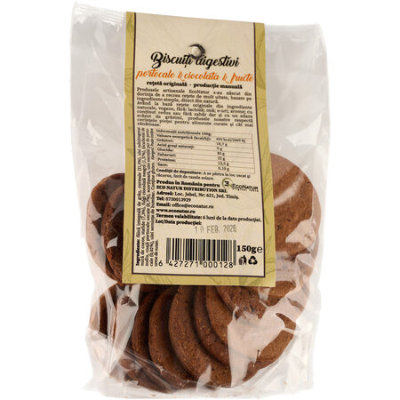 Biscuiti artizanali cu portocale, ciocolata si fructe uscate, 150 gr, Econatur 766580