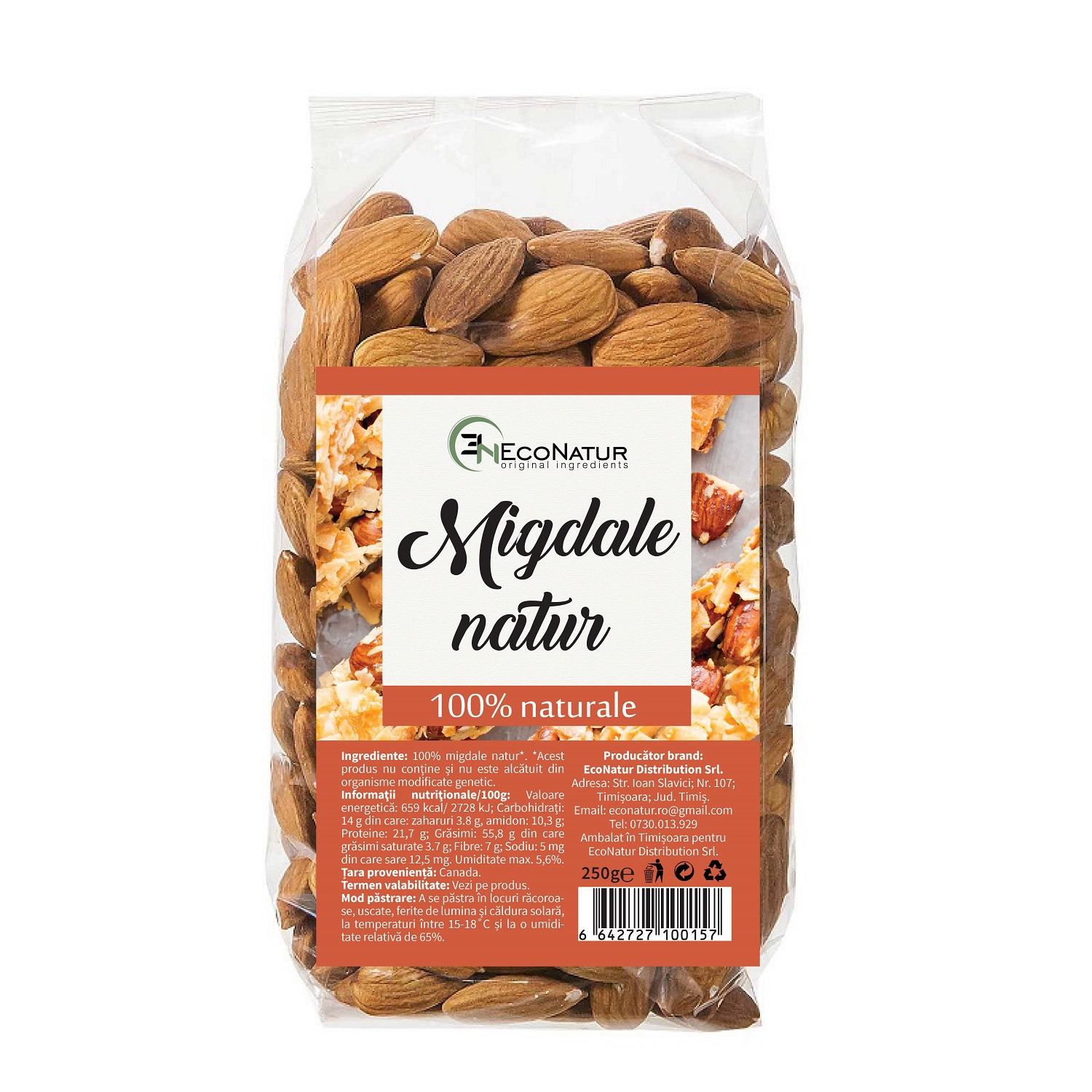 Migdale natur, 250 g, Econatur