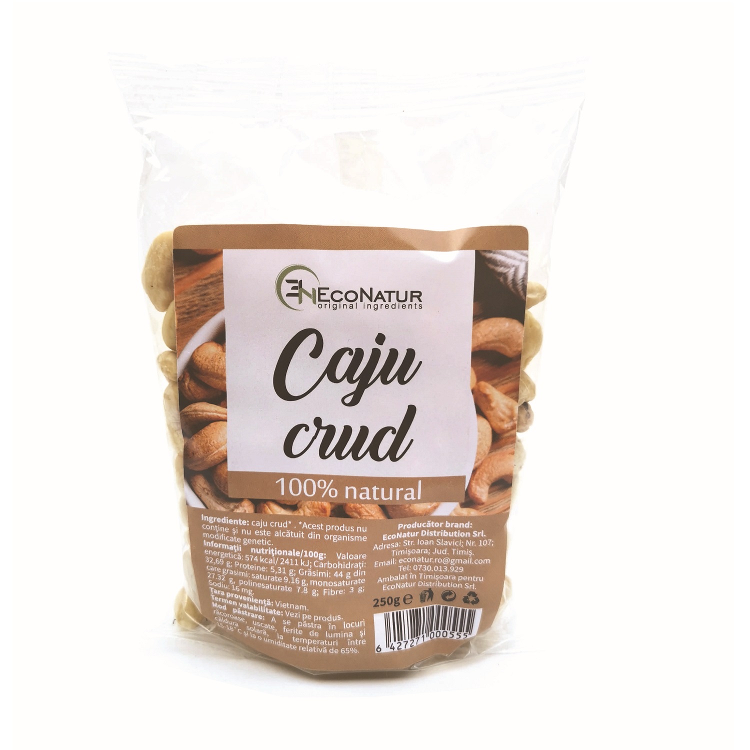 Caju crud, 250 g, Econatur