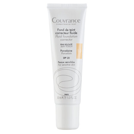 Fond de ten fluid cu SPF 20 Couvrance, nuanta 1.0 Porcelaine, 30 ml, Avene