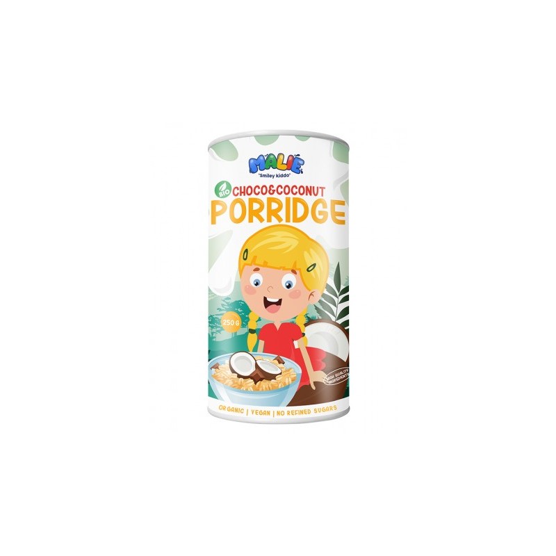 Porridge Eco cu ciocolata si cocos, 250 gr, Malie