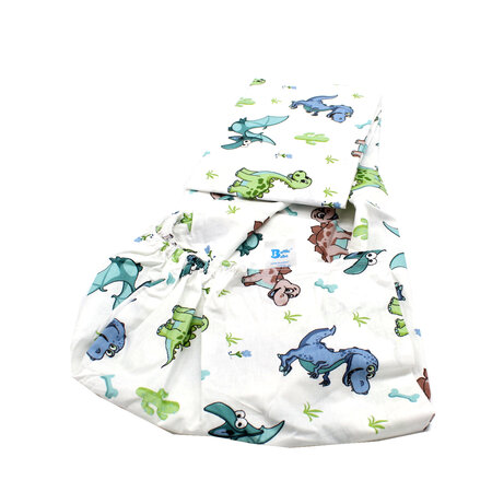 Set Lenjerie patut cu 5 piese, Dinozauri, Baltic Bebe 496868
