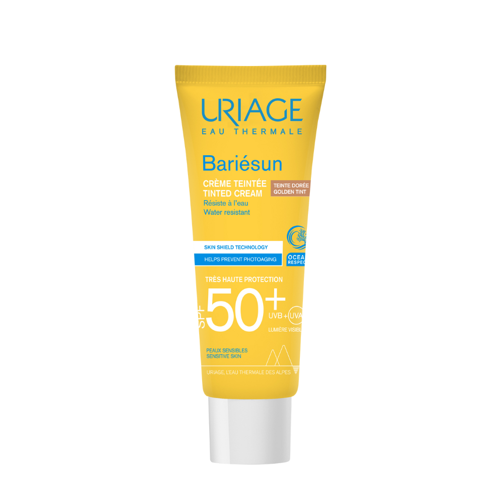 Crema colorata pentru protectie solara SPF50+ Bariesun, 50 ml, Gold, Uriage